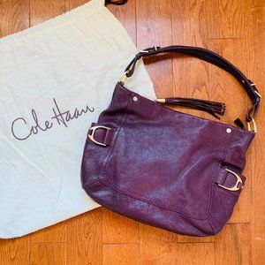 Cole Haan Eggplant Leather Shoulder Bag